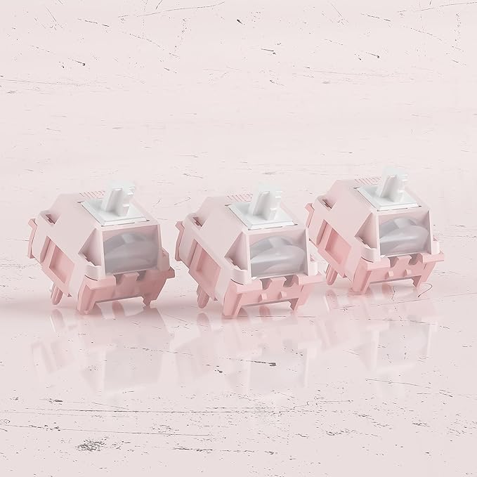 DRAOZA Kailh Butterfly Pink Keyboard Switches,Full POM Pre-lubed Linear RGB LED 5 Pin Switches for MX Mechanical Keyboard(108PCS)