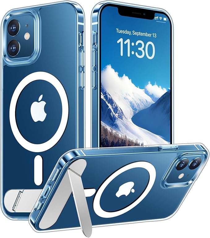 Magnetic Compatible with iPhone 12 Case & iPhone 12 Pro Case, [Built-in Invisible Kickstand][Compatible with MagSafe] [Military Grade Shockproof] Slim Thin Phone Case 6.1"