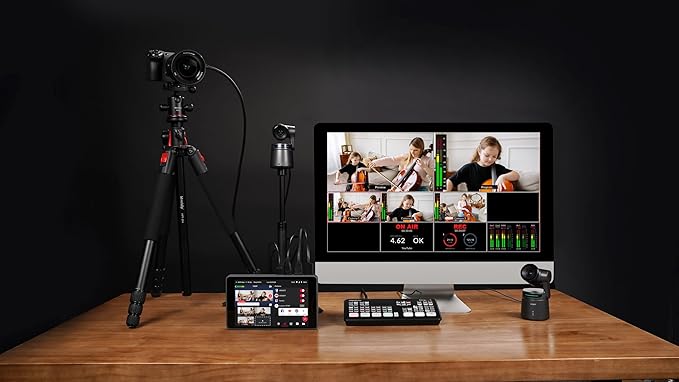 OBSBOT Tail AIR,with Tripod,NDI PTZ Camera, 4K AI-Powered Webcam,1.8" CMOS,f/1.8 Aperture,AI Auto Track,Gesture & Remote Controls,TOF Sensor,Wired&Wireless Connection,LiveStream for Church/Music Live