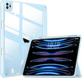 VIKESI Case for iPad Pro 12.9 6th/5th/4th/3rd Generation 2022/2021/2020/2018,TPU Shockproof Frame,Built-in Pencil Holder,Auto Sleep/Wake - Ice Blue