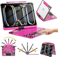 TSQQST Clear Wireless Keyboard Case for iPad Pro 11 Inch (M5/M4) 2025/2024 with Pencil Holder & Multi-Touch Trackpad, Visible PCB, 3-Brightness & 7-Color Backlight, 360° Rotating Stand, Pink