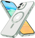 Hython Magnetic Clear for iPhone 11 Case with Camera Lens Protector [Compatible with MagSafe] Luxury Plating Edge Slim Soft TPU Cover Protective Phone Case for iPhone 11 6.1", Matte Mint