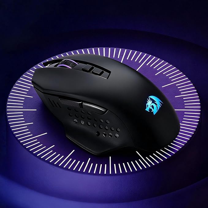 Redragon M656 MAX 3-Mode Wireless Gaming Mouse, 10000 DPI Rechargeable Gaming Mice w/ 5 DPI Levels, 7 Macro Buttons, RGB Backlight & Pro Software Supported, for PC/Mac/Laptop