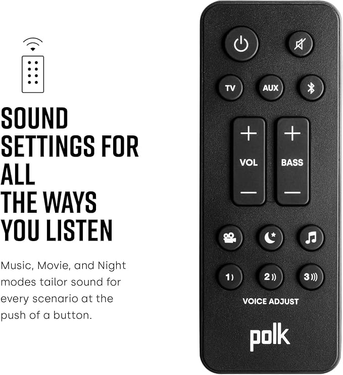 Polk Audio Signa S4 TV Sound Bar with Subwoofer - Dolby Atmos Audio VoiceAdjust & BassAdjust Technology, HDMI eARC, Wireless Subwoofer works with 8K, 4K, & HD TVs, Bluetooth, Wireless Streaming