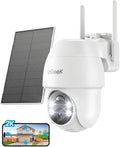 ieGeek Solar Security Cameras Wireless Outdoor, 2K 2.4G WiFi Camera with Solar Panel and Battery Powered, Color Night Vision with Spotlight, 360° PTZ, 2-Way Audio, PIR Motion Sensor, no Subscription