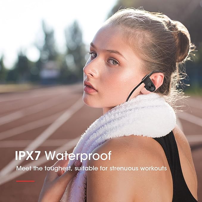 Redzoo Bluetooth Headphones V5.0,Running Headphones w/16 Hrs Playtime, Bass+ HD Stereo Wireless Sports Earphones w/IPX7 Waterproof Earbuds in Ear for Workout, Gym w/CVC6.0 Noise Cancelling Mic Black