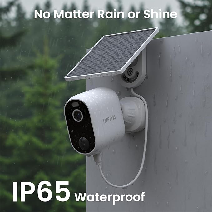 INFIYA Security Cameras Wireless Outdoor-Solar&Battery Powered 2K 2.4G Cameras for Home Security, Instant Alert, AI Human Detection, Color Night Vision, 2-Way Talk, SD Storage, Work with Alexa, Z1 4P