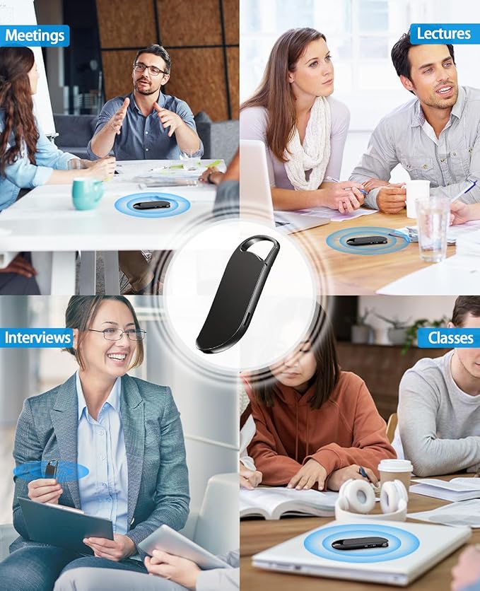 Digital Voice Recorder, Vandlion 32GB (2450 Hours) HD Voice Activated Recorder with AI-Intelligent Noise Reduction, USB -C Recording Device for Meeting Lecture Class Interview