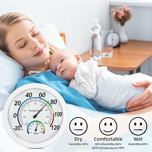 Weewooday 3 Pcs Indoor Outdoor Thermometer 2 in 1 Mini Home Temperature Humidity Hygrometer Monitor Gauge for Home Offices Wall(White,6 Inch)