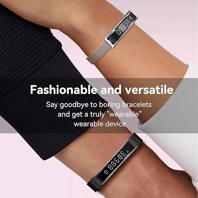Health Smart Bracelet,Fitness Tracker with Heart Rate, Sleep Monitoring, Blood Oxygen, Step Counting for iOS and Android, No Subscription Fee, Waterproof(Silver)