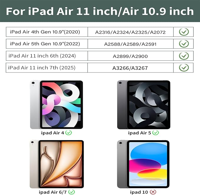 Case for iPad Air 11-Inch M4/M3/M2 2026/2025/2024, iPad Air 5/4 (2022/2020 5th/4th Generation 10.9-Inch) with Pencil Holder, Slim Stand Soft Back Support Touch ID, Auto Wake/Sleep, Light Pink