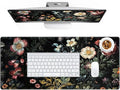 HAOCOO Vintage Aesthetic Floral Plant Desk Mat, Desk Matt for Desktop, Large Mouse Pad Drom Decor, Keyboard Mats for Desk, Computer Desk Cover Mat for Office, Home and School Accessories