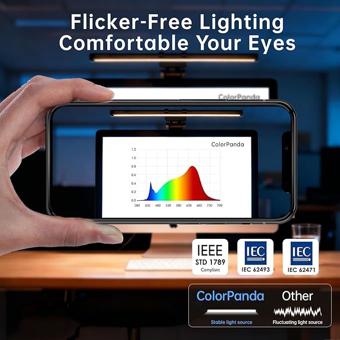 Monitor Light Bar (Black) - Ultrawide Lighting, Motion Sensor, Adjustable Brightness/Color Temperature,Eye-Care USB Monitor Lamp, No Glare,Monitor Accessory