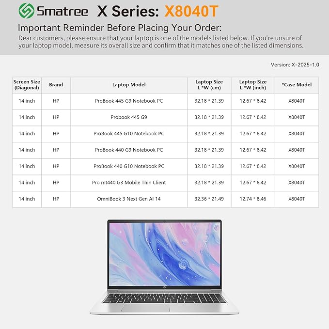 Smatree Hard EVA Protective Sleeve Case Compatible for 14 inch HP OmniBook 3 Next Gen AI 14, for 14 inch HP Pro mt440 G3 Mobile Thin Client Laptop/ProBook 440/445 G10/G9 Notebook PC, Green (X8040TG)