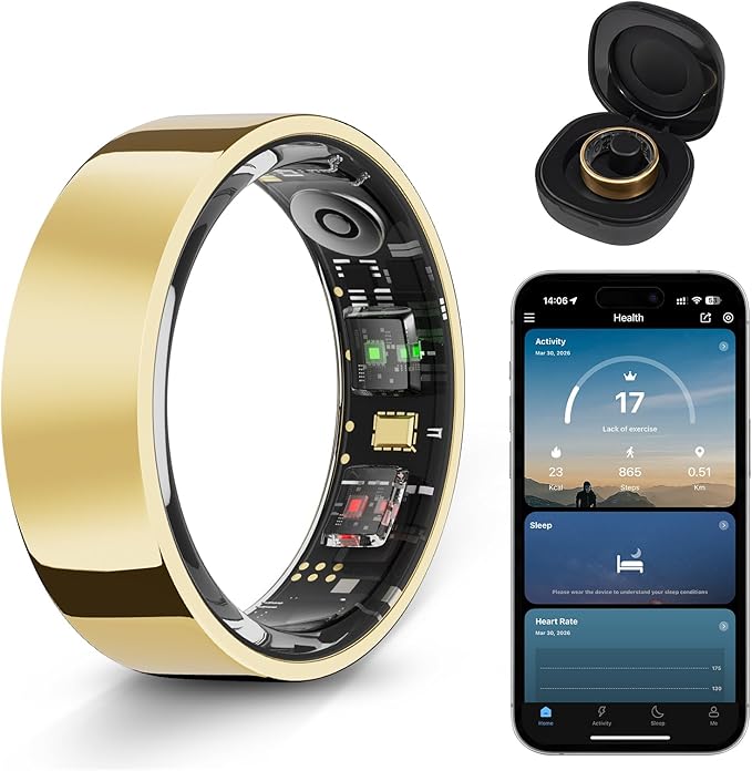 Halo Ring Smart– Compatible with iOS and Android Systems, No Subscription Required, Long Battery Life, Equipped with Sensor Technology, Supports Fitness, Blood Oxygen, and Sleep Monitoring.