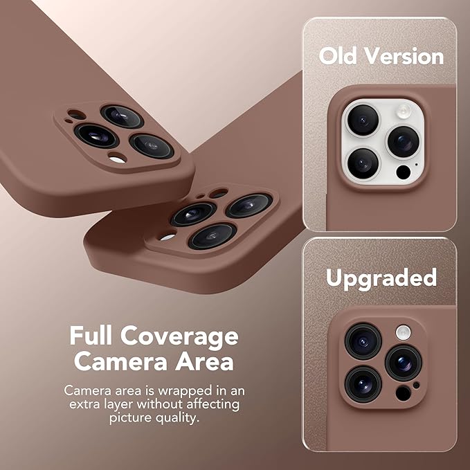 Magnetic for iPhone 15 Pro Max Case, Compatible with MagSafe, [Full Camera Protection][Screen Protector] Silicone Shockproof Protective Phone Case for iPhone 15 Pro Max 6.7", Brown