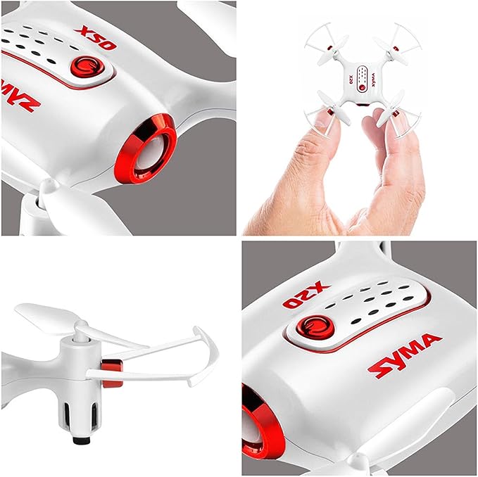 Cheerwing Syma X20 Mini Drone RC Nano Quadcopter with Auto Hovering 3D Flip(White)