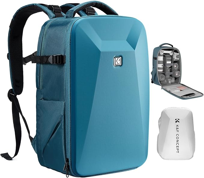K&F CONCEPT Camera Backpack,Hardshell Photography DSLR Camera Bag with 15-15.6 Inch Laptop Compartment Hard Shell Camera Case Compatible with Canon/Nikon/Sony/DJI Mavic Drone
