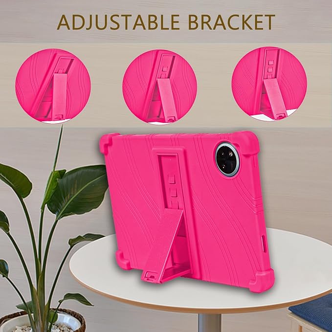 ATOOZ for DOOGEE U11 Case 11 Inch,Soft Silicone Kids Case for DOOGEE U11 Pro Tablet 2025/Teclast P50 Tablet with Stand (Rose Red)