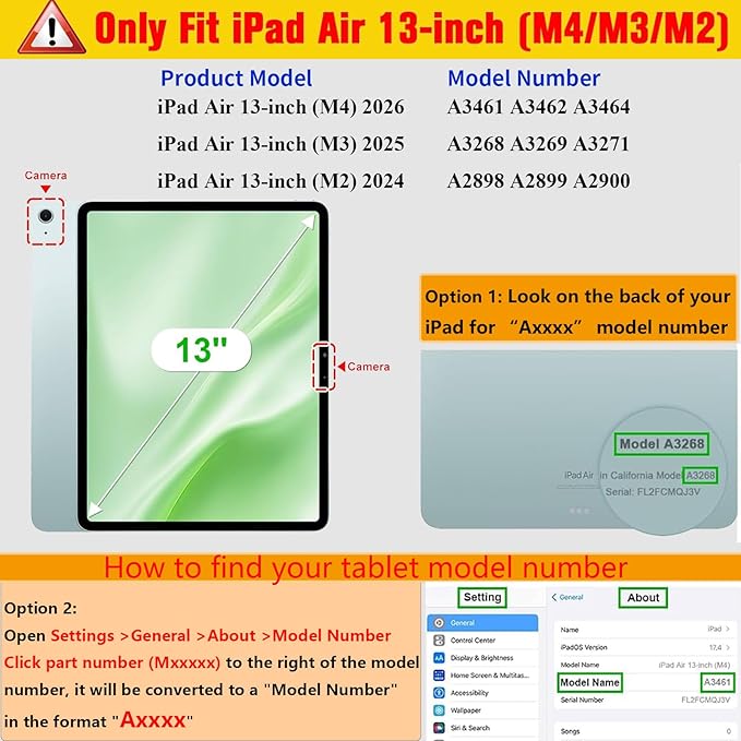 Kids Case for Apple iPad Air 13 inch Tablet M4/M3/M2 (2026/2025/2024) with Pencil Holder, Anti-Slip Handle Slim Lightweight Stand Shockproof Soft EVA Protective Silicone Bumper Cover, Purple