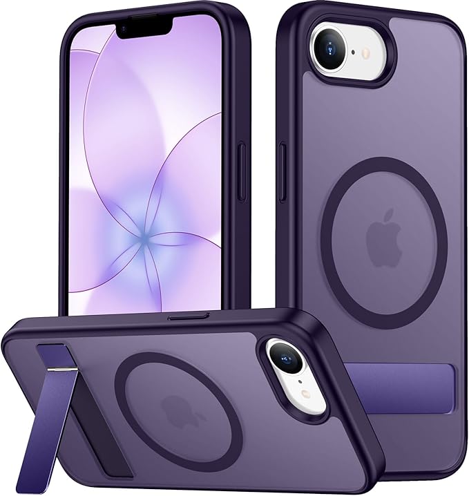 SPIDERCASE Magnetic for iPhone 17e Case for iPhone 16e Case, with [3 Stand Ways] [Military Grade Drop Protection] Invisible Stand Shockproof Slim Case for iPhone 17e/16e 6.1 inch, Purple