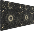 Astrology XXL-Large Gaming Mouse Pad, Funny Gift Mousepad Desk mat for Desktop with Sun and Moon Phases, Big Cute Desk mat Extended Zodiac Signs Desk Pads for Keyboard, Laptop Office Black 35.5X16 in