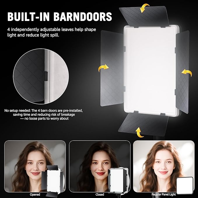 36W Photography Lighting, Arsoer Bi-Color 2700K-6500K Studio Lights with Remote& Display, CRI95+ 72” Video Lighting for Video Recording/YouTube/TikTok/Live Streaming/Ins