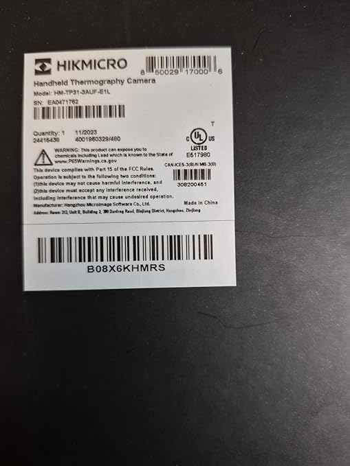 HIKMICRO E1L Thermal Imaging Camera with Laser Pointer, 320×240 Output, -4°F to 1022°F, 25Hz, <40mK, 350g Lightweight Handheld Thermal Imager with Professional PC Analysis