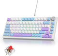75% Purple Mechanical Gaming Keyboard with Hot Swap RGB and Gasket Mount - TKL Red Switch, 75 Percent, Creamy Mechanical Keyboard (82 Purple White)