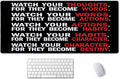 SSOIU Watch Your Thoughts Motivational Words Quotes Mouse Pad 35.5 X 15.7 Inch XXL Full Desk Mousepad Extended Large Non-Slip Rubber Base Waterproof Big Keyboard Mat with Stitched Edges for Office