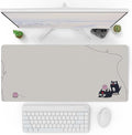 Pixio Mouse Pads - 36 x 16 inch XXL Playful Cats (Side) Beige Multifunctional Large Desk Mats for Gaming, Office, Desktop Anti-Slip Waterproof Washable Computer Mouse Mat