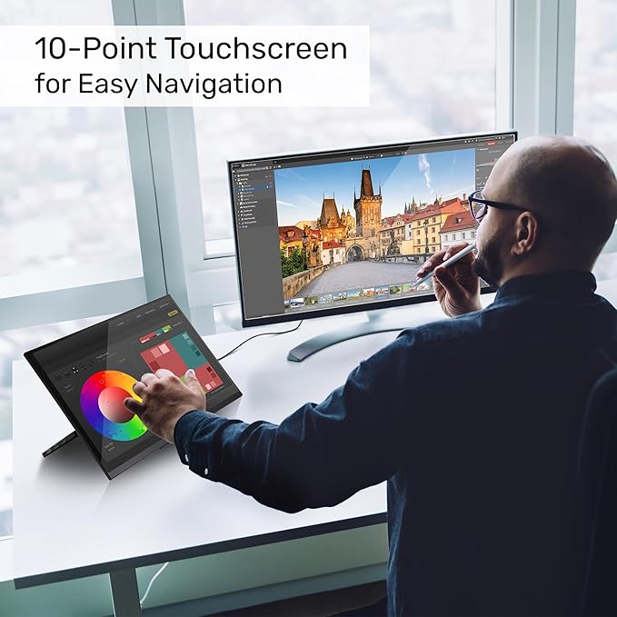SideTrak Solo Pro 15.8" Touchscreen Portable Monitor for Laptop | FHD LED IPS Dual Display, 10-Point Touch, USB-C® & HDMI Laptop Screen Extender for Mac, PC, Chrome, HDR (Touchscreen)