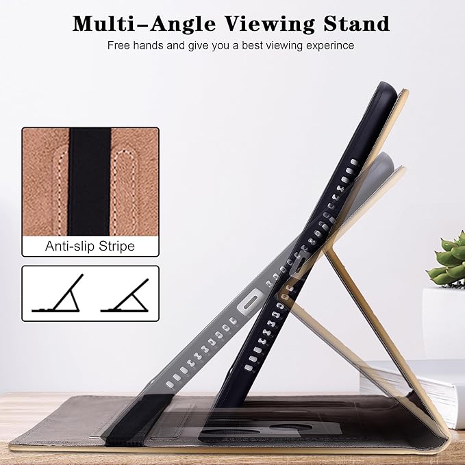 Case for iPad mini 7 2024 (A17 Pro) / Mini 6 2021, Mini 7th/6th Generation Case 8.3 inch, Multi-Angle Viewing Premium PU Leather Cover with Card Slot - Pink Butterfly