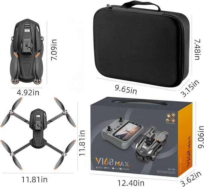 GPS Drone with 4K Camera, 4.5" LCD Display Screen Controller- 3,280ft RC Range, Auto return, Follow Me, Go Home, Gesture Control, One Key Takeoff/Landing, Altitude Hold,led Light ，Professional Quadcopter for Aerial Photography Control and Video Recordi...
