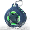 XLEADER X8, Upgraded, Portable Bluetooth Speaker, Certified IP67 Waterproof Shower Speaker, Silicone Case, 10W Bass, 24Hrs Playtime, Small, Floating, RGB Lights, Clip, for Pool Beach Kayak, Sea Blue