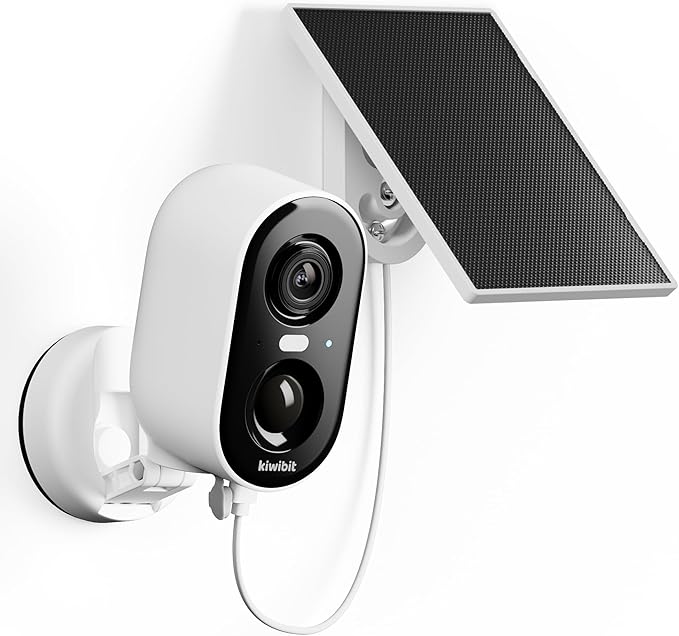 Kiwibit Solar Security Cameras Wireless Outdoor, 2K Magnetic Installation Battery Powered Camera with Smart AI PIR Motion Detection, Color Night Vision, Waterproof for Indoor & Outdoor