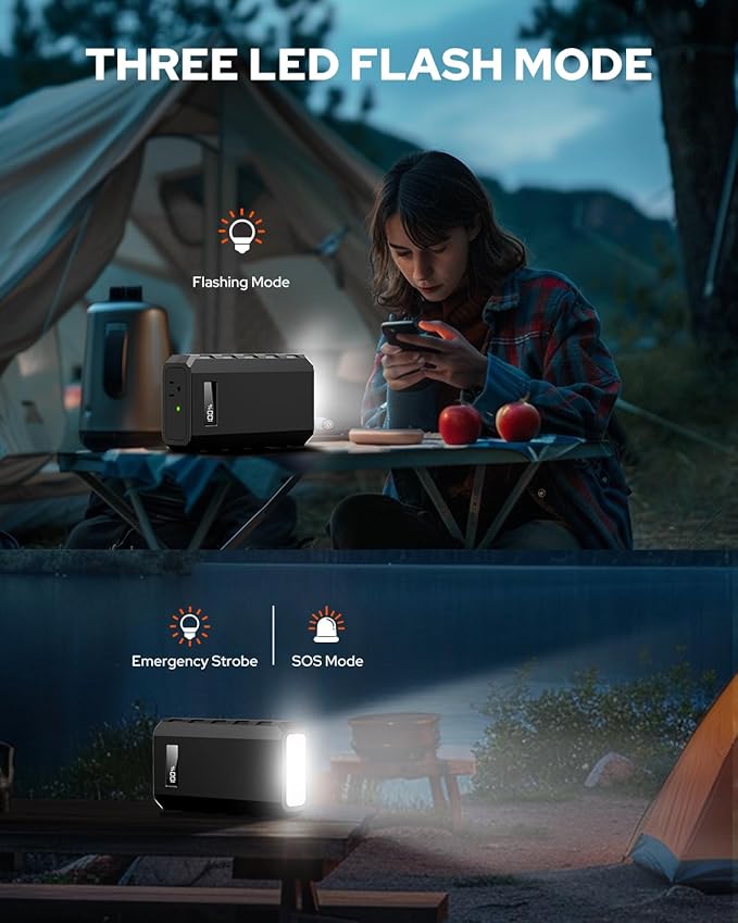 SinKeu Laptop Power Bank with AC Outlet, 65W Portable Laptop Charger with QC3.0 USB*1/USB-C *1, 86.58Wh/23400mAh Portable Power Bank Fast Charging for Camping Travel Home Power Backup
