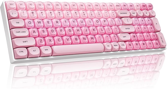 ZORNHER ZH100 Foundation Mechanical Kevboard,Pink Creamy Kevboard with Number Pad,Girly Keyboard,Full Size Gaming Keyboard Cute,Jelly MOA Profile,Creamy Sounding Linear Switches
