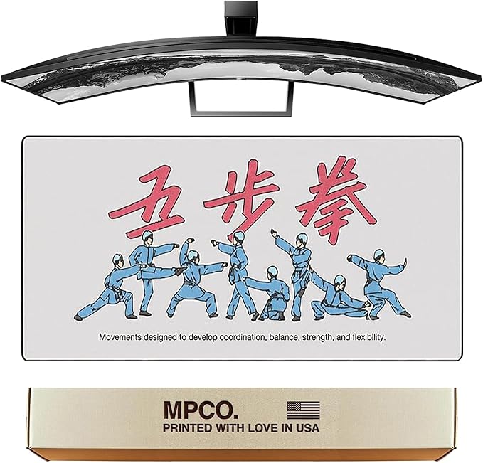 MPCO. Original Large Gaming Desk Mat – 36" x 17" Aeroglyde OZGMX Movements Full Desk Mouse Pad for Smooth Precision – Non-Slip, Washable Extra-Large PC Mouse Pad for Gaming Sessions