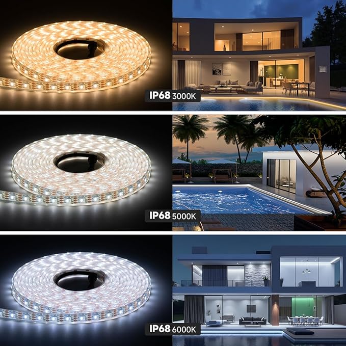 BTF-LIGHTING SK6812(Similar WS2812B) RGBW RGB+Cool White(6000K) Individually Addressable DC12V 16.4FT 60LED/m 4 Colors in 1 Light Dream LED Strip IP68 White PCB(No Adapter or Controller)