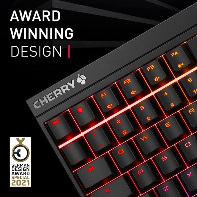 Cherry MX 2.0S Wired Gaming Keyboard with RGB Lighting Different MX Switching Characteristics: MX Black, MX Blue, MX Brown, MX RED and MX Silent RED (White - MX Silent Red Switch)