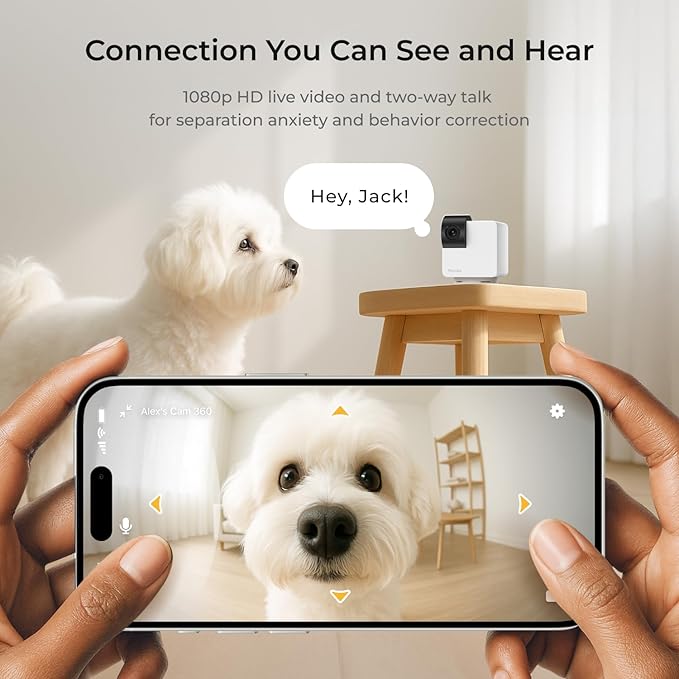 Petcube Cam 360 The Pack of 2 Camera | Ultimate Interactive WiFi Pet and Home Security Pan-Tilt Camera with Phone App, 1080p HD Video, 360° Rotation, Night Vision, Smart Alerts for Home Surveillance