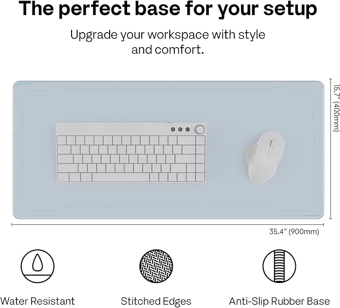 Pixio Mouse Pads - 36 x 16 inch XXL Blue Border Multifunctional Large Desk Mats for Gaming, Office, Desktop Anti-Slip Waterproof Washable Computer Mouse Mat