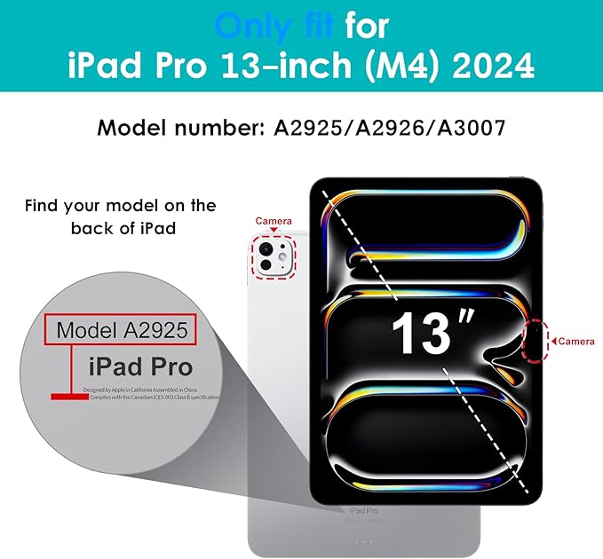 VIKESI Case for iPad Pro 13-inch M5 or M4 Released in 2025 or 2024, Leather Stand Cover with Apple Pencil Holder, Auto Wake/Sleep, Multiple Viewing Angles, Built in Hand Strap & Pocket,Peach