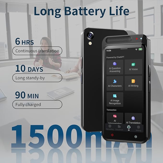 AI Voice Recorder with Playback, Digital Voice Recorders, Smart Digital Audio Recorder with Transcription to Text, 80GB Large Memory Recording Device for Meetings Lectures Interviews