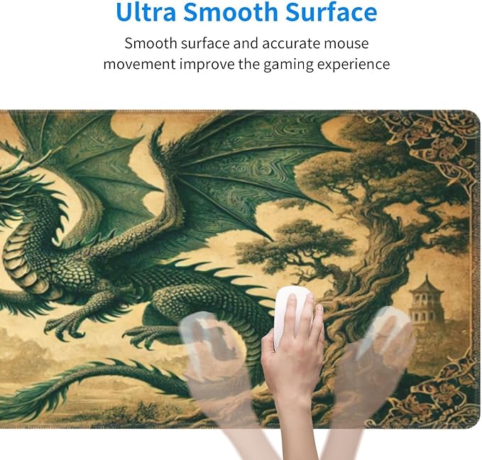 Dragon Mouse Pad XL Large Mousepad Non Slip Rubber Base Desk Mat for Laptop Computer Gaming 31.5" X 12"
