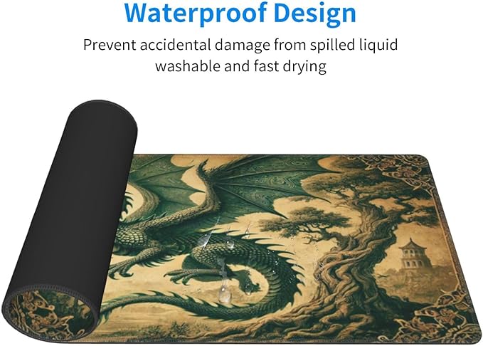Dragon Mouse Pad XL Large Mousepad Non Slip Rubber Base Desk Mat for Laptop Computer Gaming 31.5" X 12"