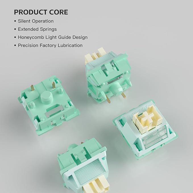 Zjmehty Outemu (Gaote) Pomelo Silent Switches, 35gf Pre Lubed Dustproof Tactile Switches (36pcs)