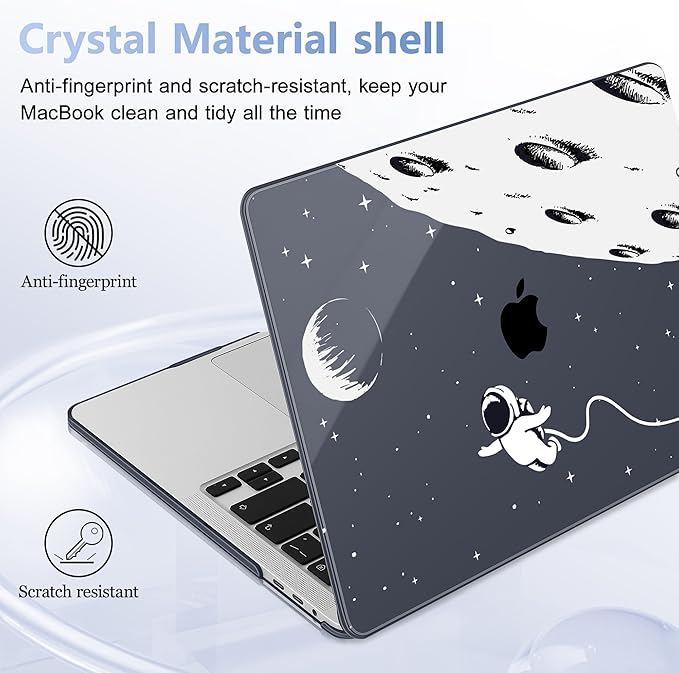 May Chen Compatible with MacBook Pro 16 inch with Touch Bar & Touch ID 2020 2019 Release Model A2141, Plastic Hard Shell Case with Keyboard Cover Skin and Screen Protector, Astronaut Flight