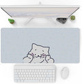 Pixio Mouse Pads - 36 x 16 inch XXL Squishy Cat Light Blue Multifunctional Large Desk Mats for Gaming, Office, Desktop Anti-Slip Waterproof Washable Computer Mouse Mat